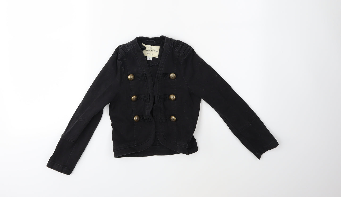 River Island Girls Black   Military Jacket Jacket Size 5 Years