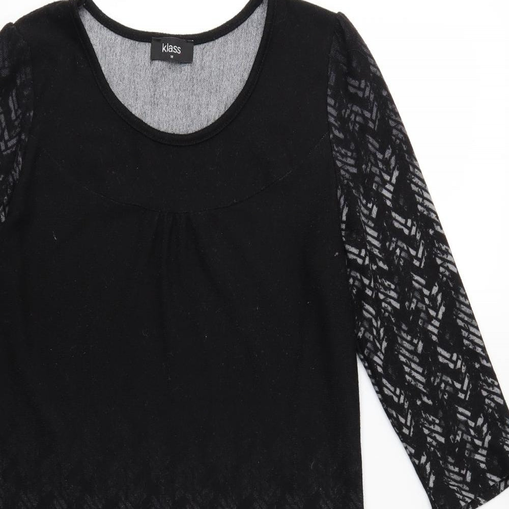 Klass Womens Black  Knit Jumper Dress  Size M
