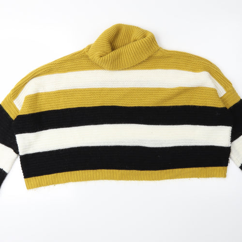 Quiz Womens Yellow Striped Knit Pullover Jumper Size L