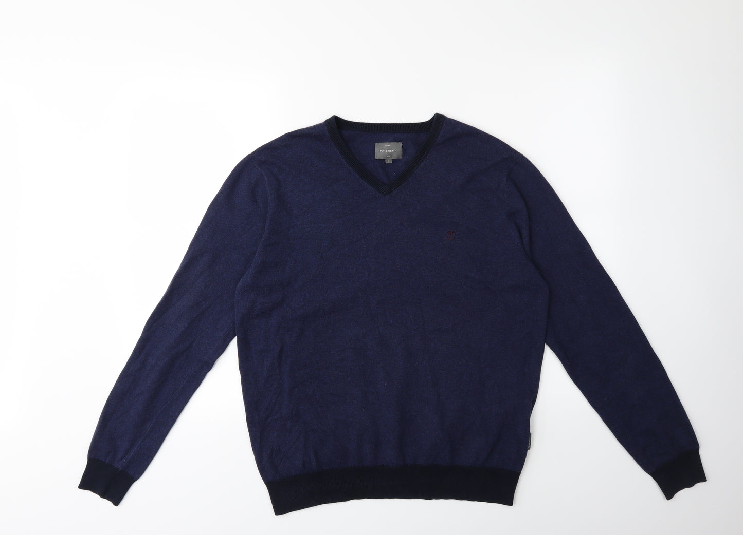 Peter Werth Mens Blue  Knit Pullover Jumper Size L