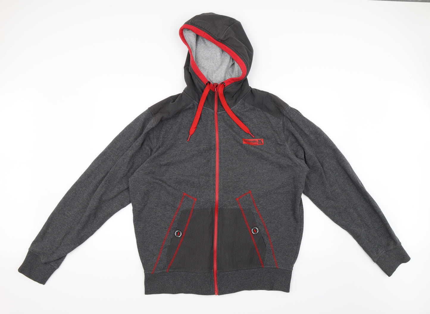 McKenzie Mens Grey   Full Zip Hoodie Size XL