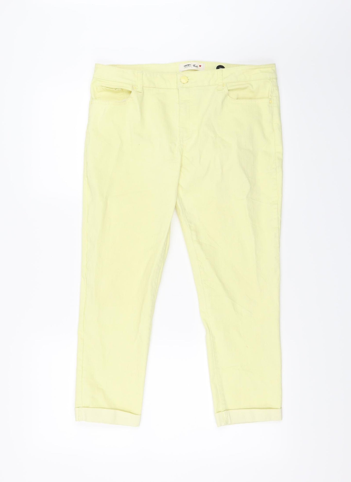 KATE Womens Yellow   Cropped Jeans Size 31 in L23 in