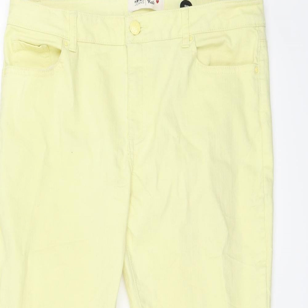 KATE Womens Yellow   Cropped Jeans Size 31 in L23 in