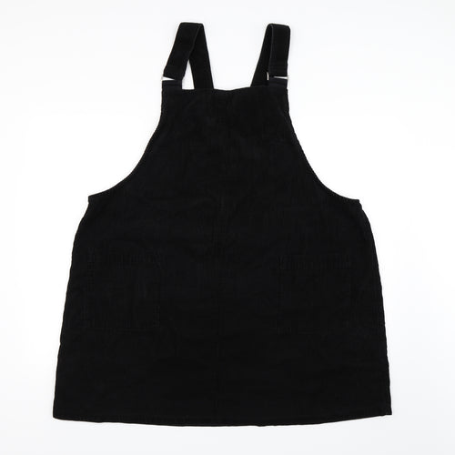 New Look Womens Black  Corduroy Pinafore/Dungaree Dress  Size 22