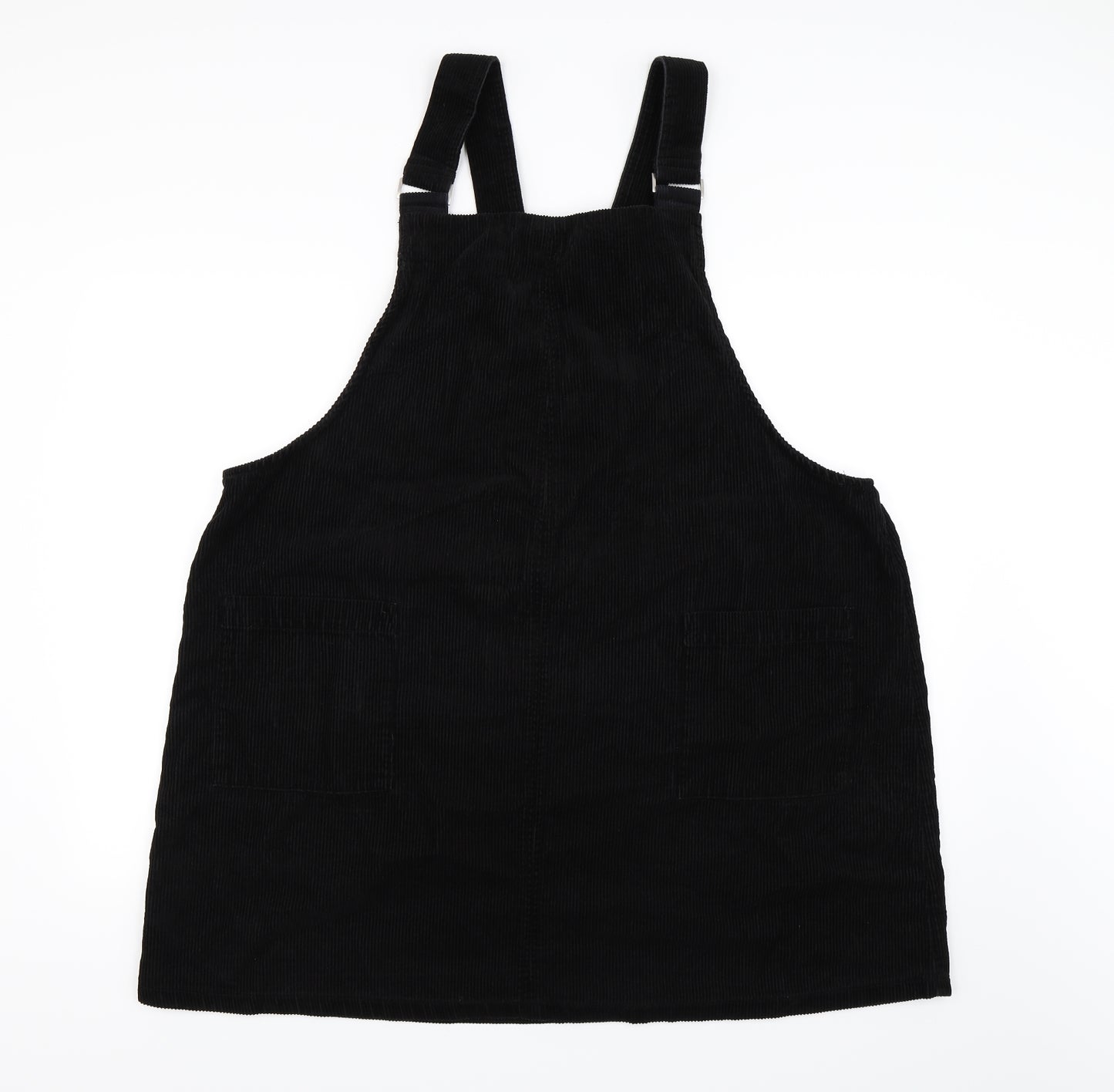 New Look Womens Black  Corduroy Pinafore/Dungaree Dress  Size 22