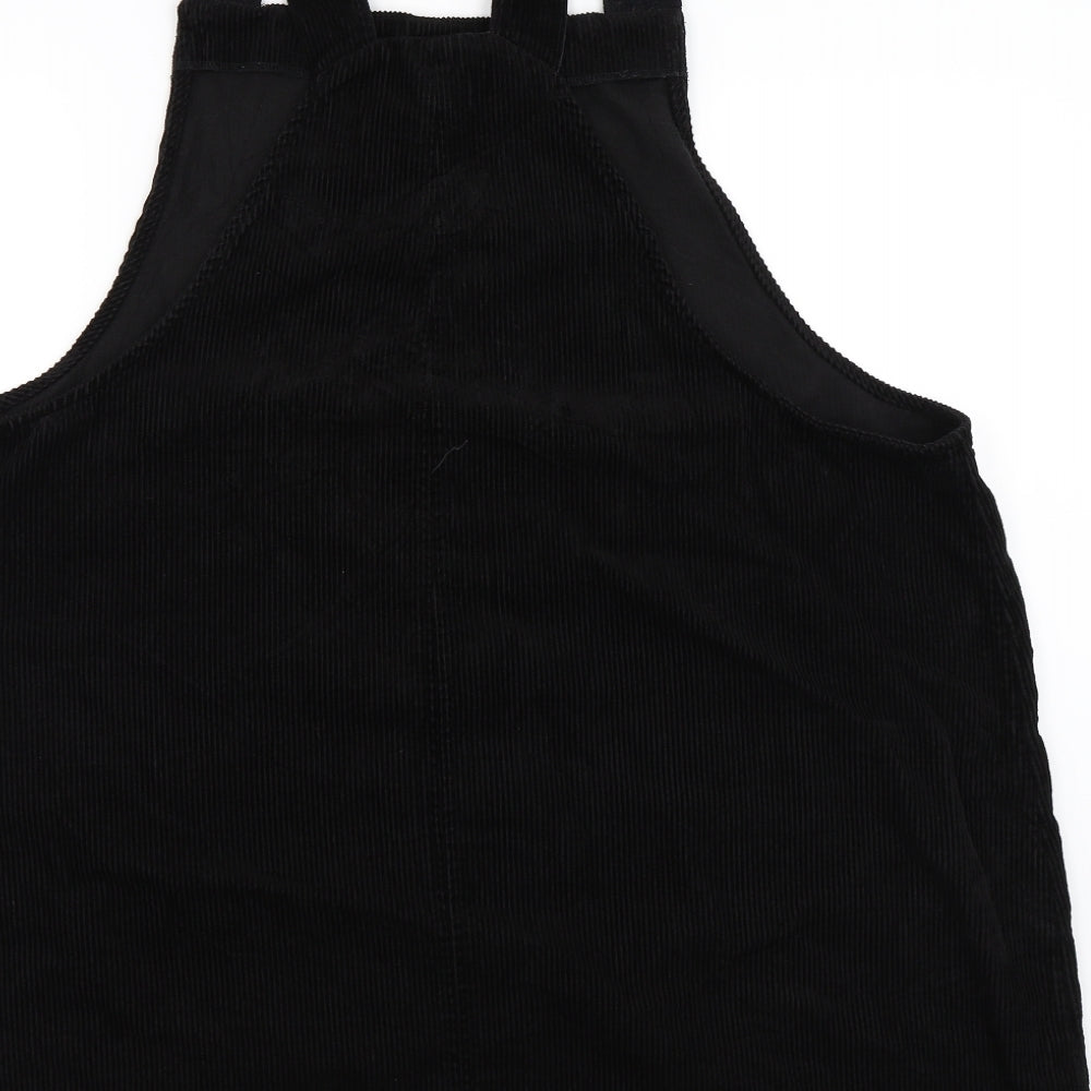 New Look Womens Black  Corduroy Pinafore/Dungaree Dress  Size 22