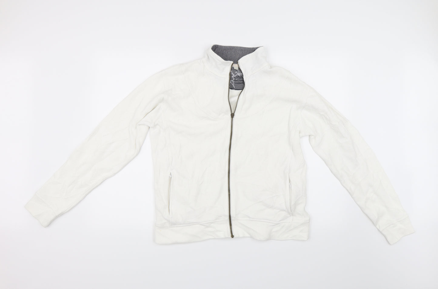 Preworn Womens Ivory   Full Zip Jumper Size 16