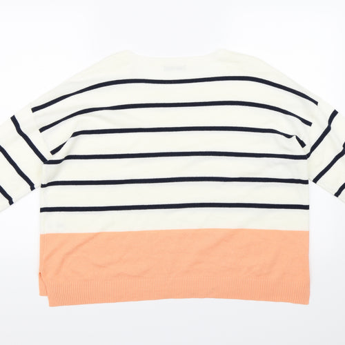 TU Womens Ivory Striped  Pullover Jumper Size 16