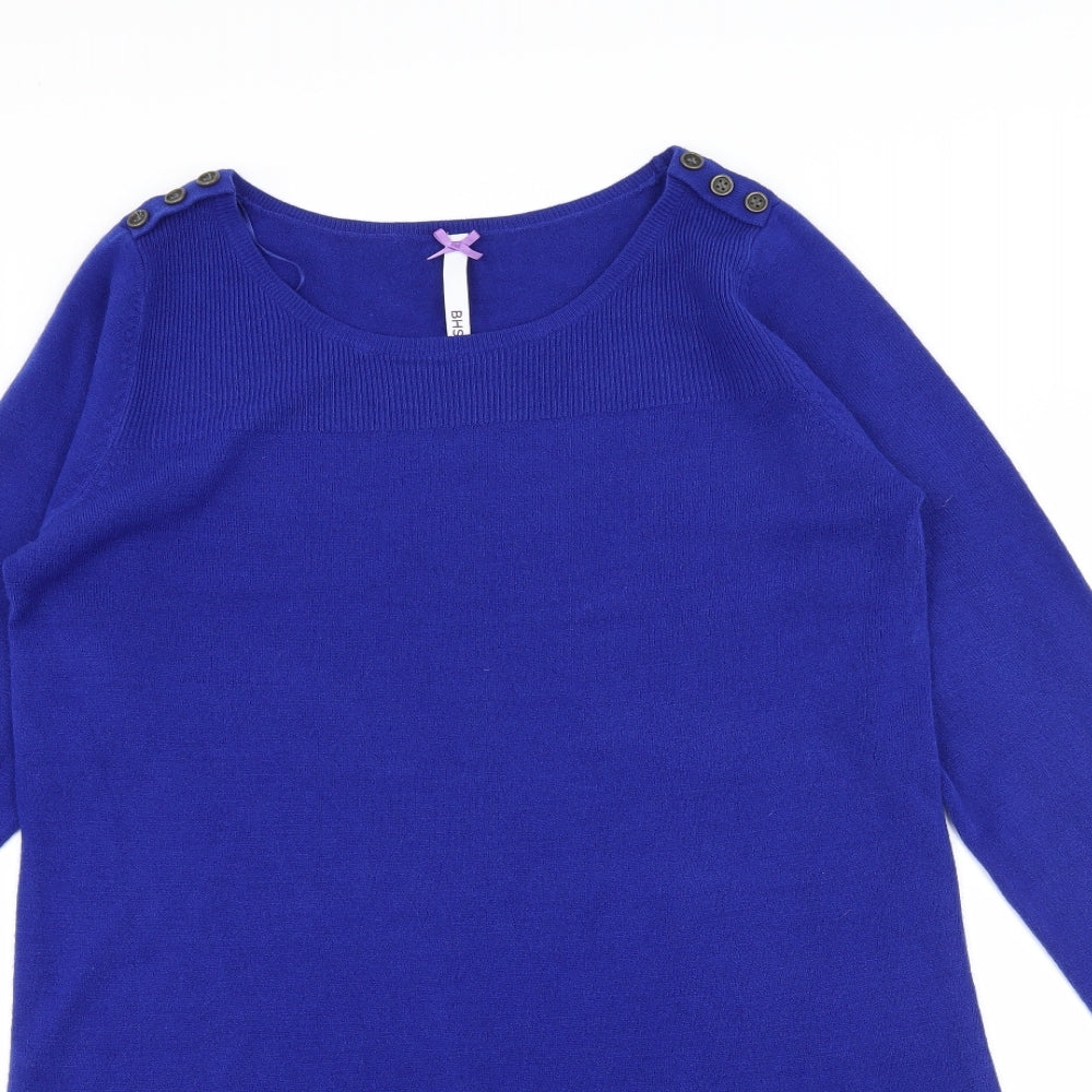 BHS Womens Blue  Knit Jumper Dress  Size 14