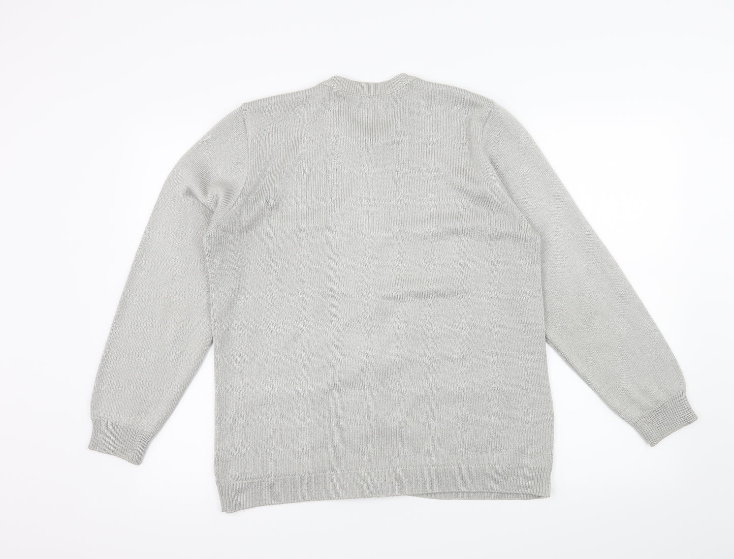 Elegant Collection Womens Grey  Knit Cardigan Jumper Size M