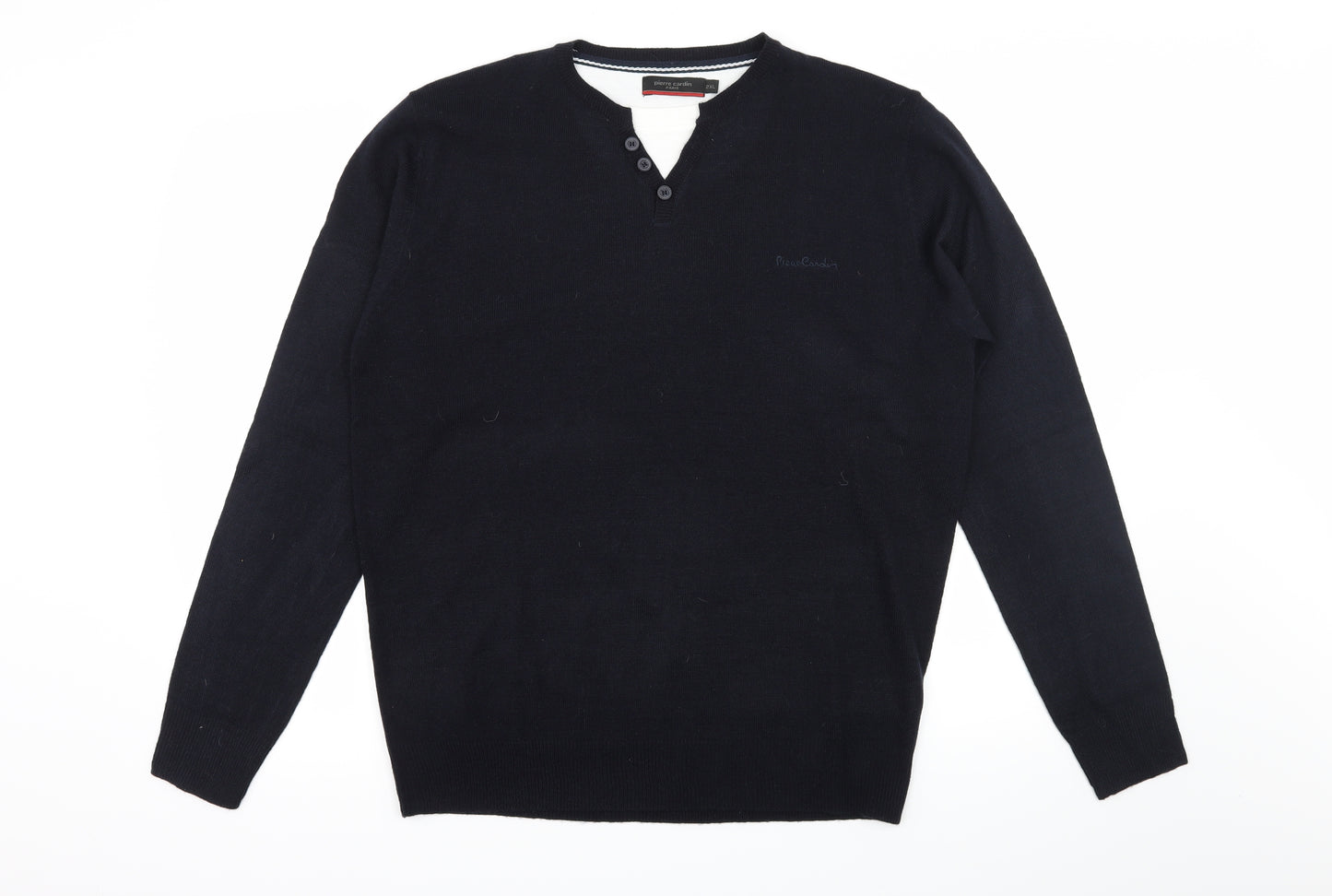Pierre Cardin Mens Blue  Knit Pullover Jumper Size 2XL