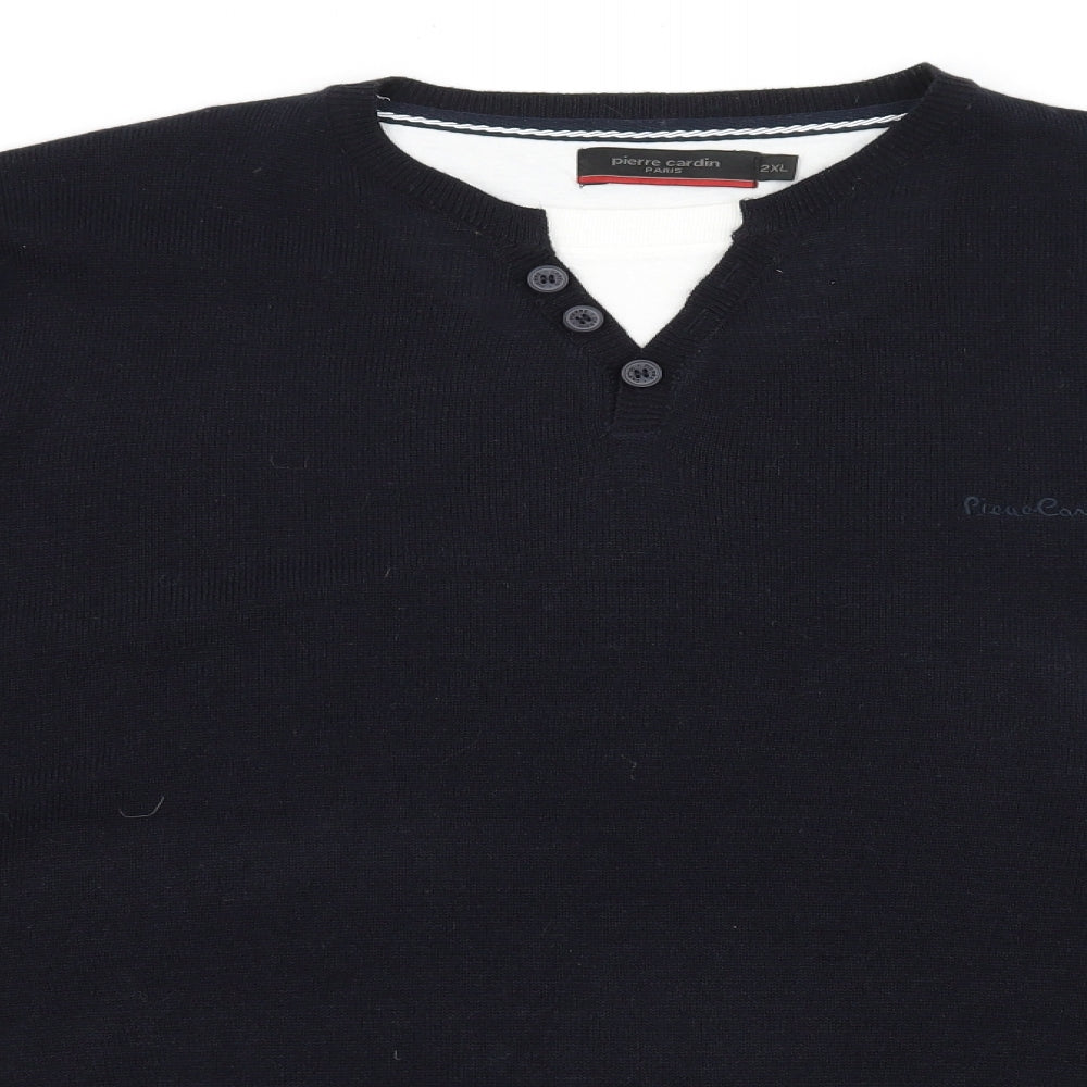 Pierre Cardin Mens Blue  Knit Pullover Jumper Size 2XL