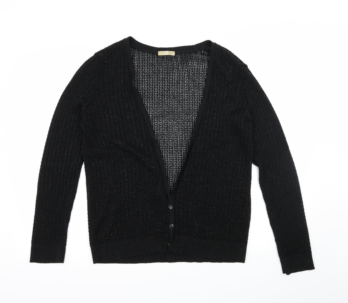TU Womens Black  Knit Cardigan Jumper Size 16