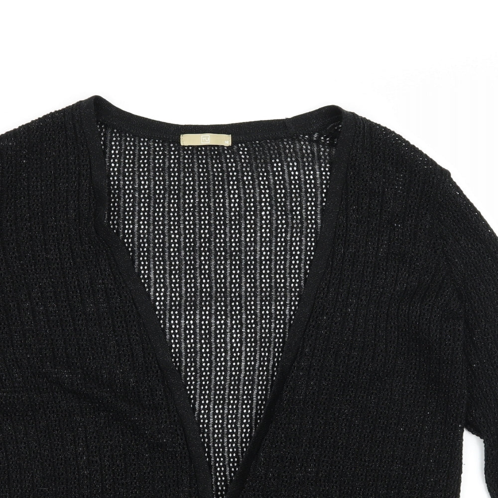 TU Womens Black  Knit Cardigan Jumper Size 16