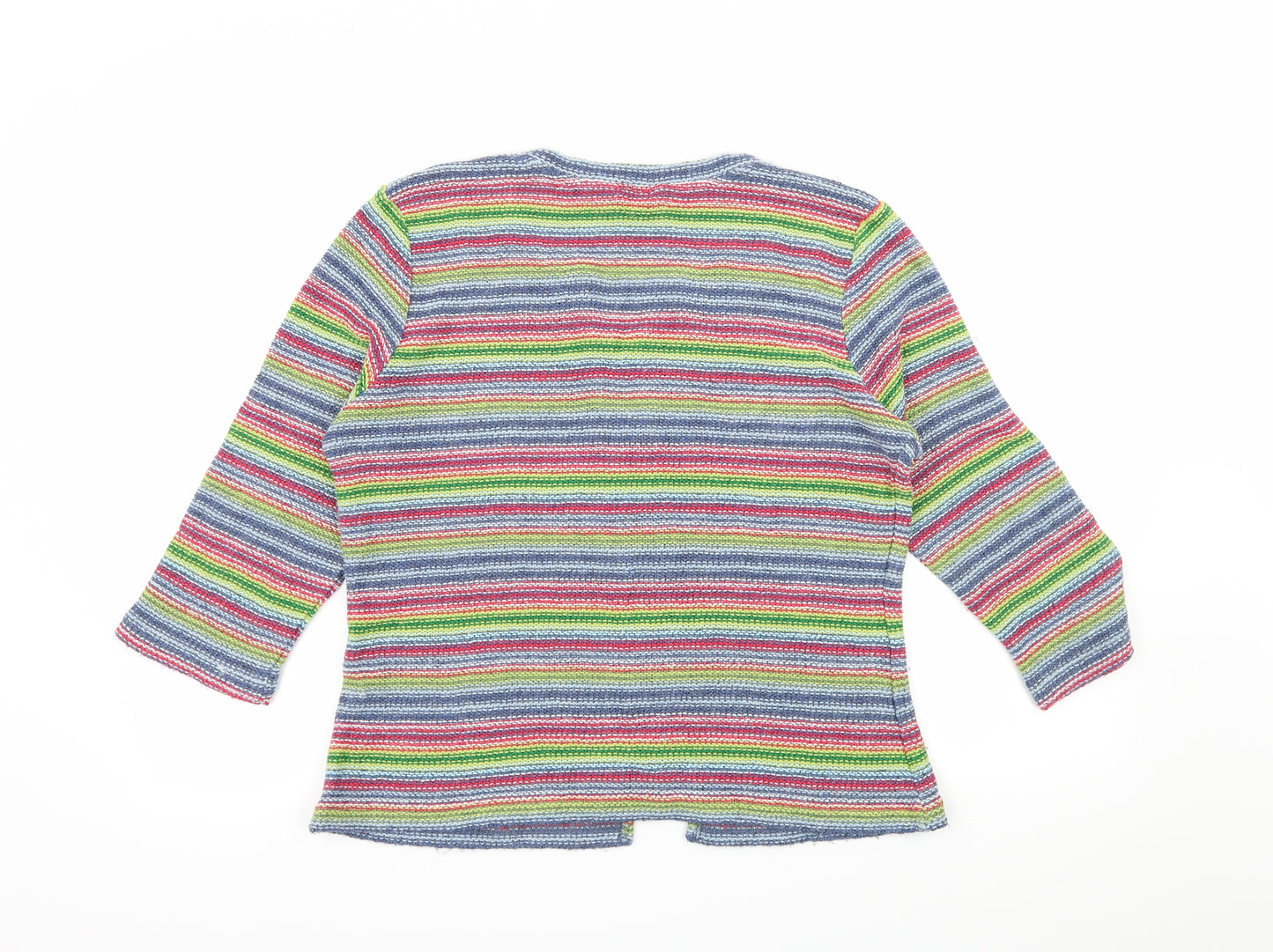 Per Una Womens Multicoloured Striped Knit Cardigan Jumper Size L