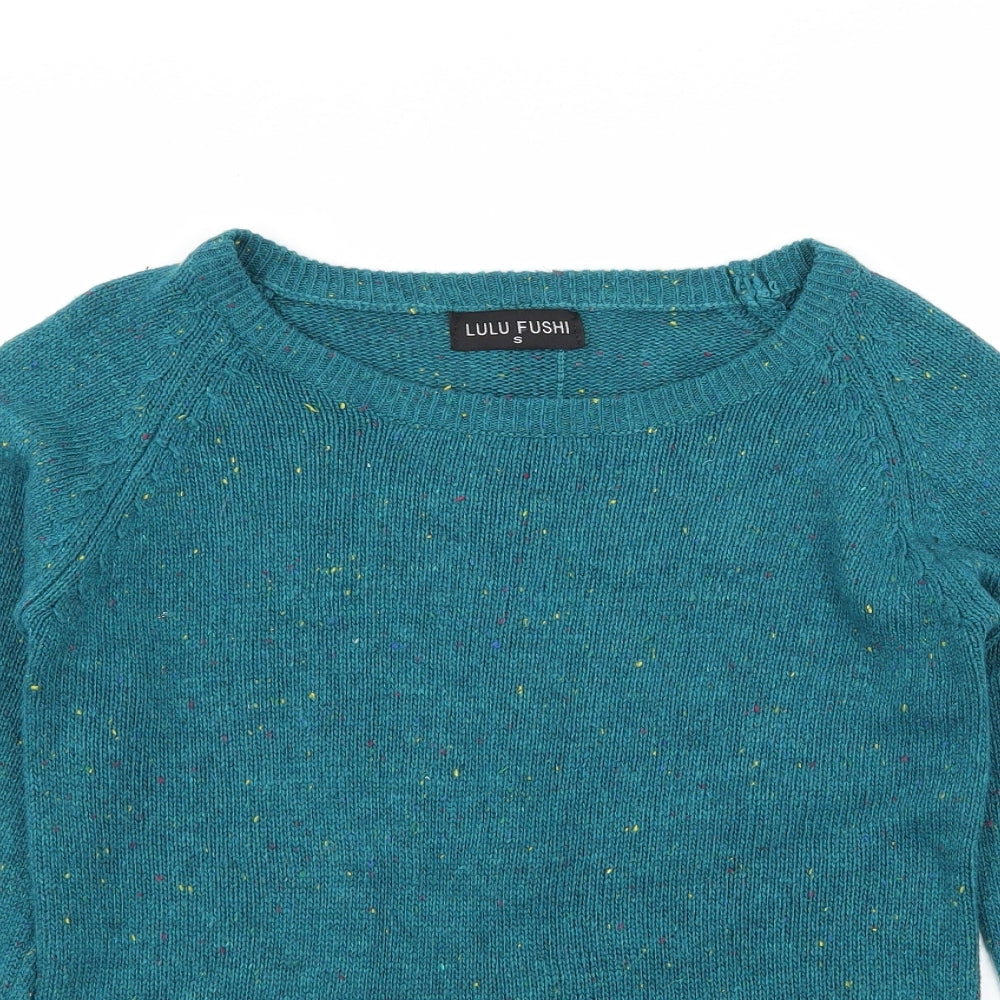 Lulu Fushi Womens Blue  Knit Pullover Jumper Size S