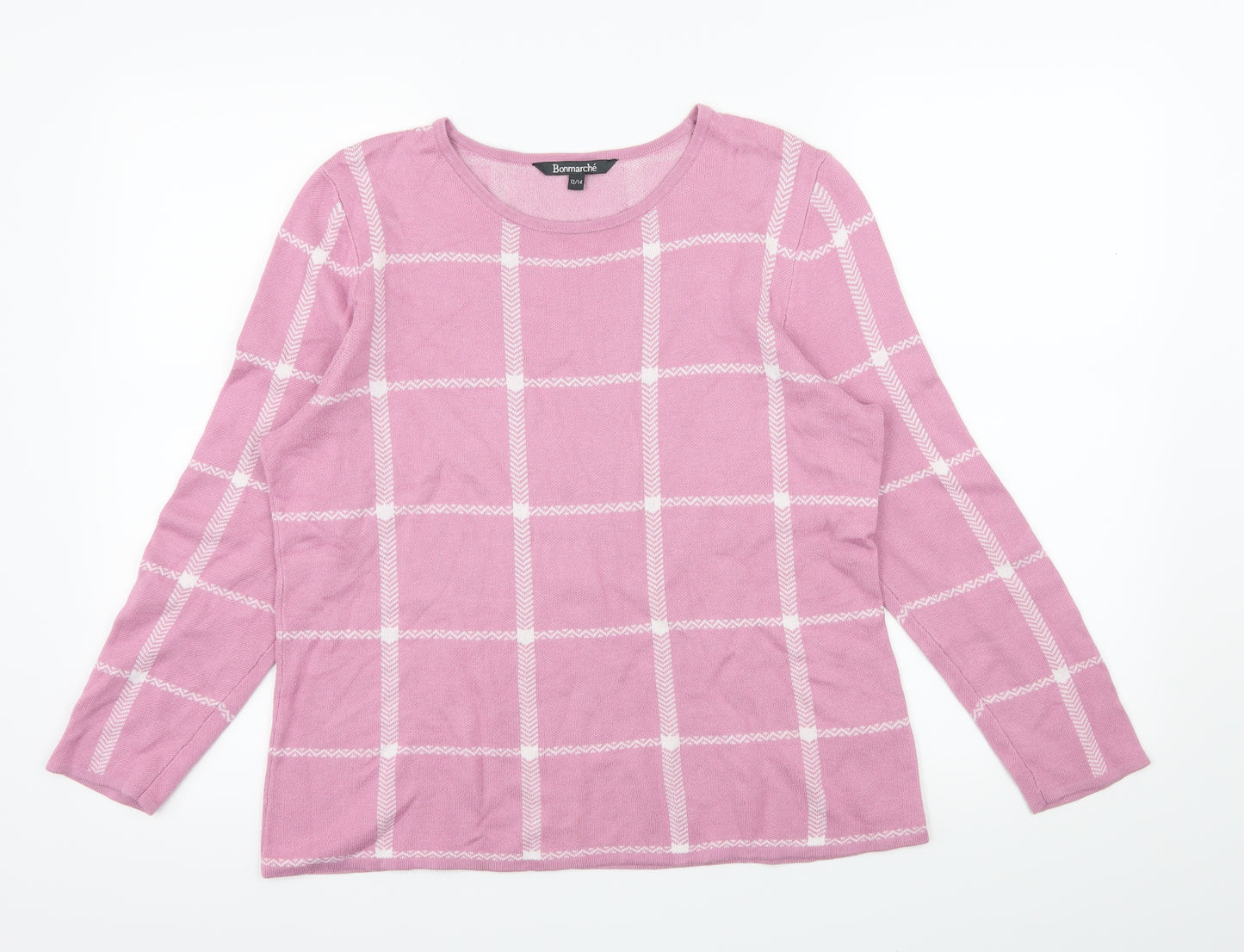 Bonmarche Womens Pink  Knit Pullover Jumper Size 12