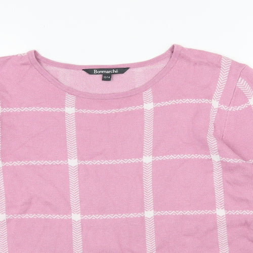 Bonmarche Womens Pink  Knit Pullover Jumper Size 12