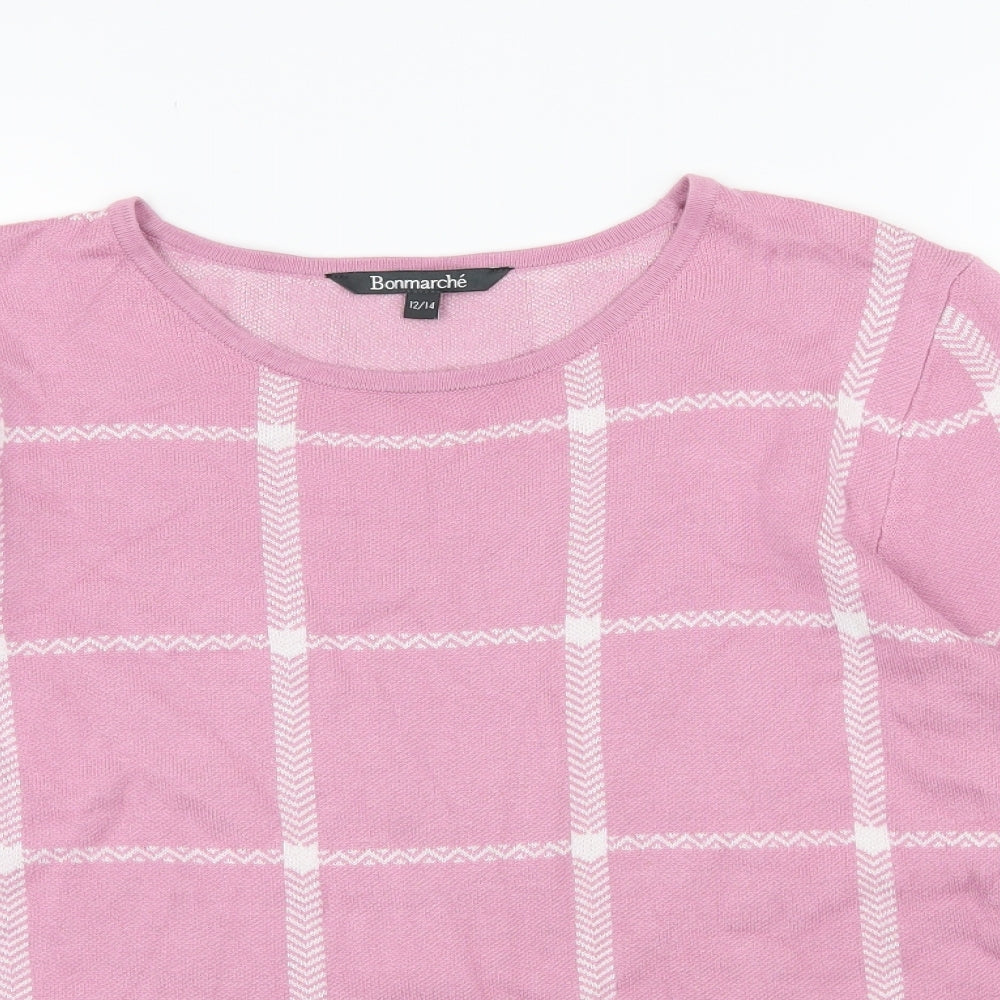 Bonmarche Womens Pink  Knit Pullover Jumper Size 12