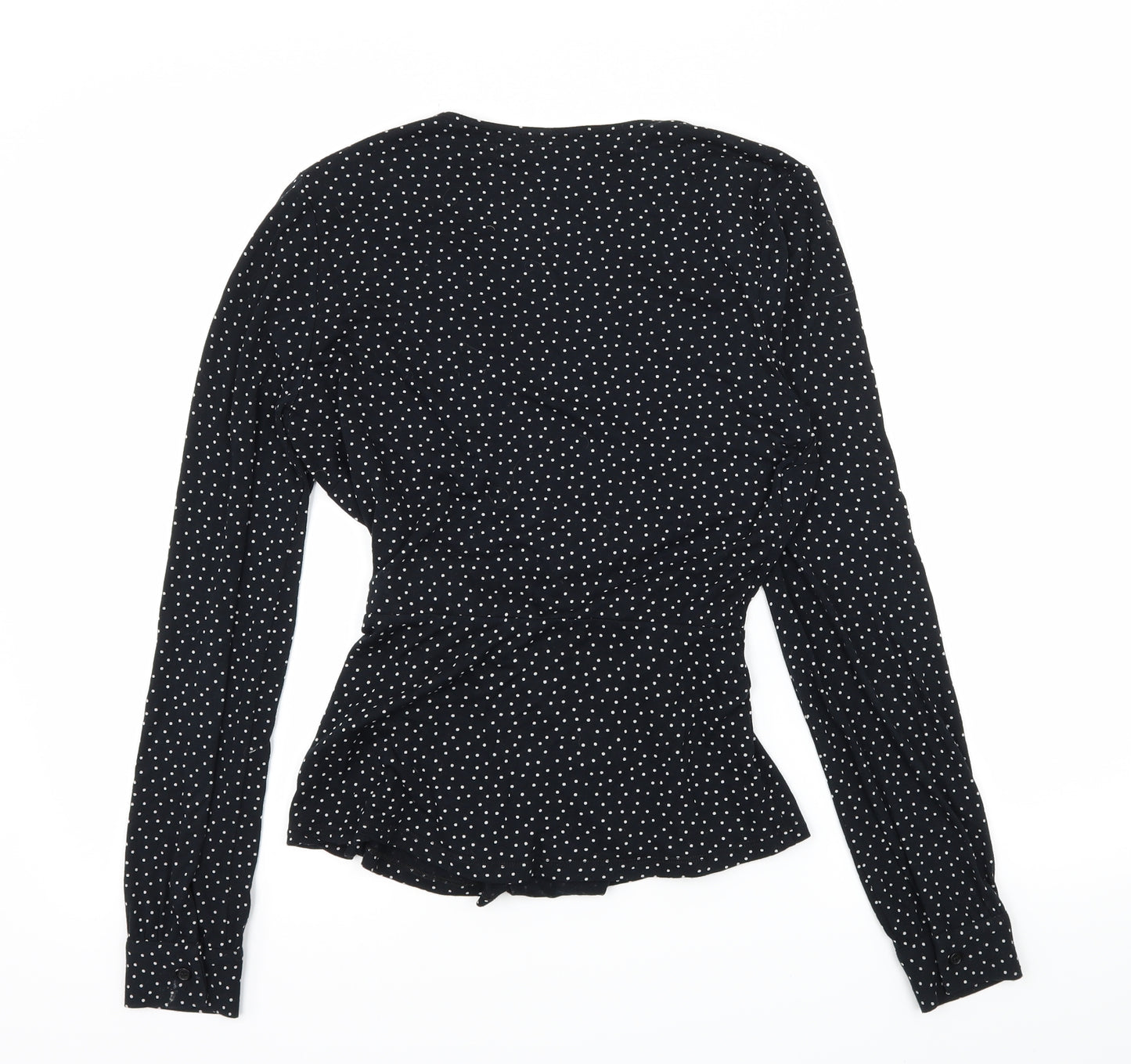 NEXT Womens Blue Polka Dot Jersey Wrap T-Shirt Size 6