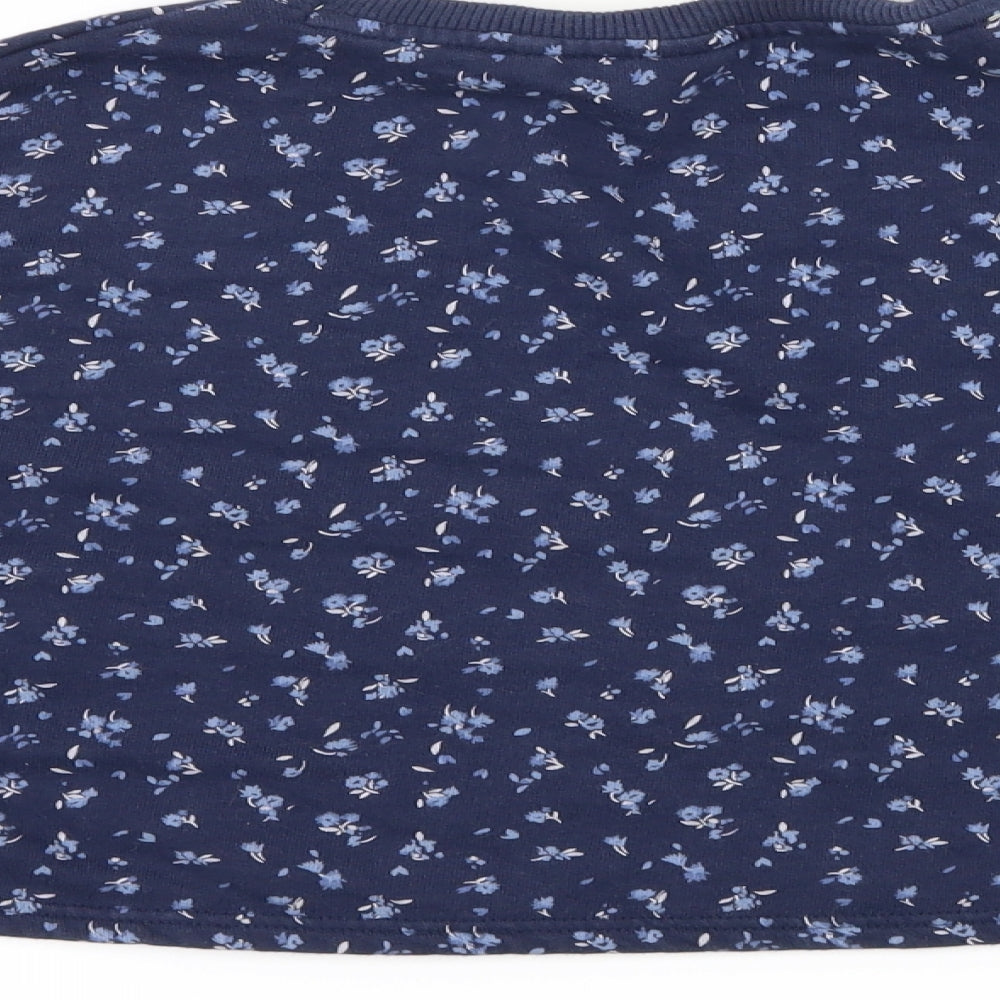 NEXT Girls Blue Floral Jersey Pullover Sweatshirt Size 12 Years  - Lovely