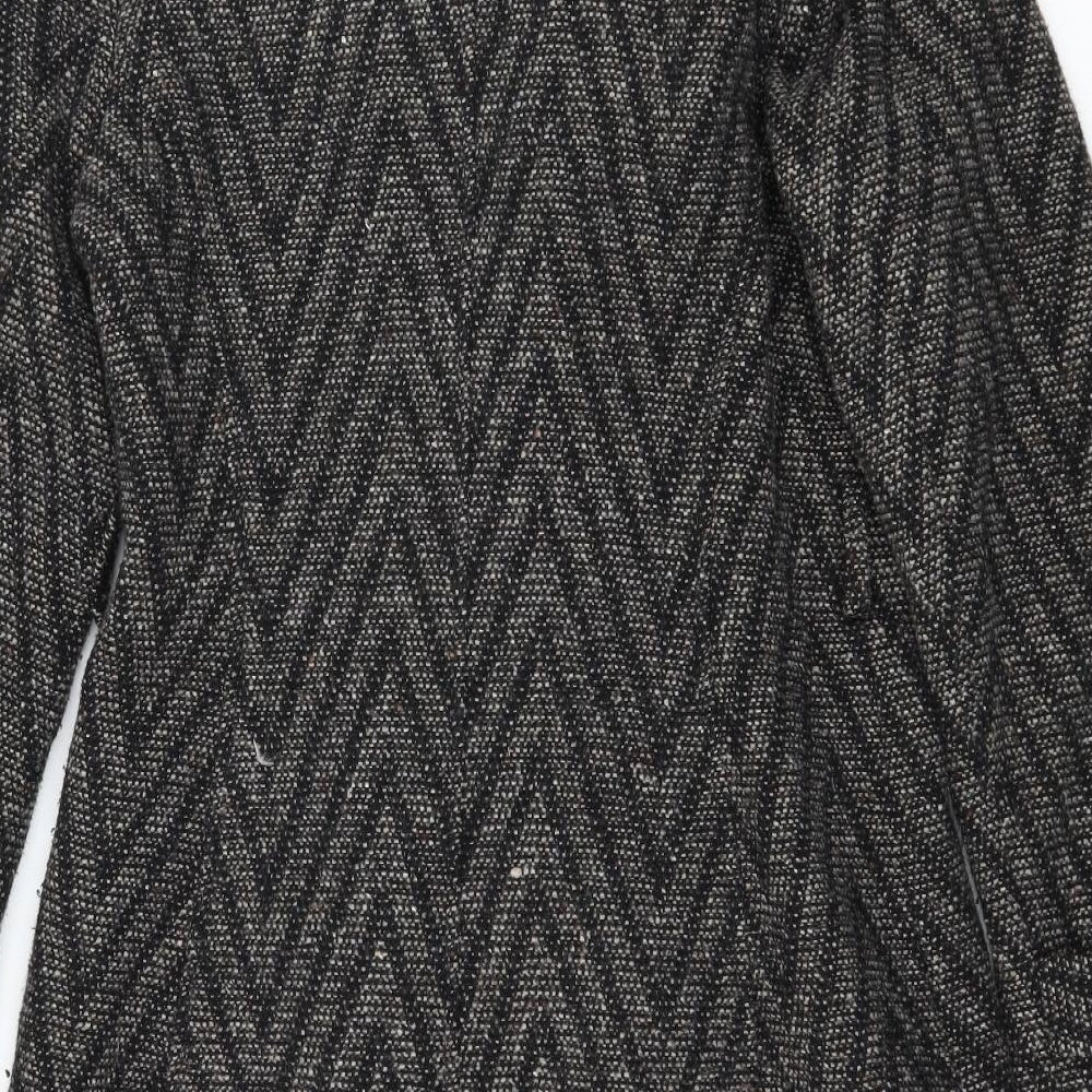 F&F Womens Green Striped  Overcoat Coat Size 12
