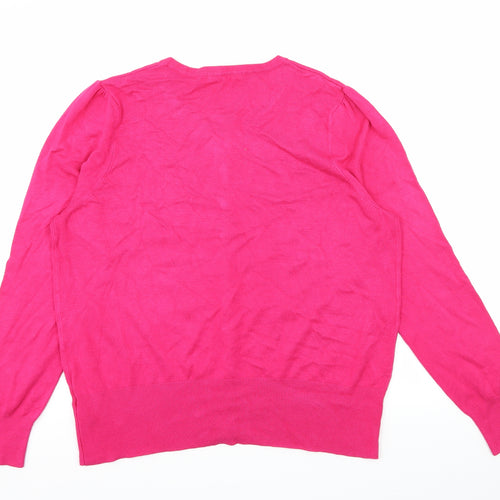 Marks and Spencer Womens Pink  Knit Cardigan Jumper Size 18