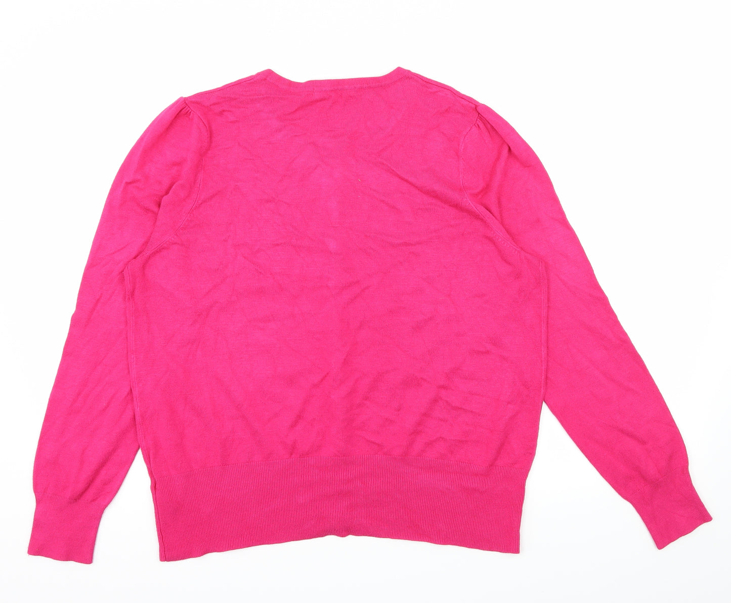 Marks and Spencer Womens Pink  Knit Cardigan Jumper Size 18