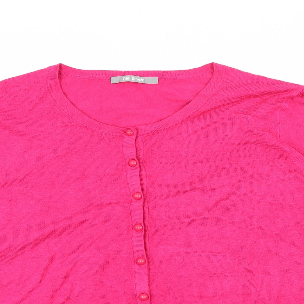 Marks and Spencer Womens Pink  Knit Cardigan Jumper Size 18