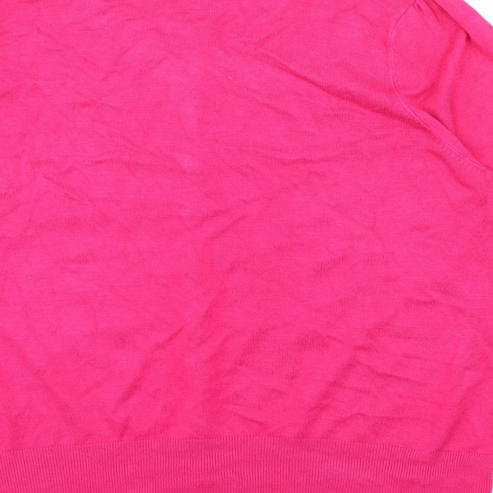 Marks and Spencer Womens Pink  Knit Cardigan Jumper Size 18