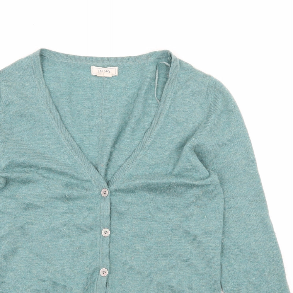 Fat Face Womens Blue  Knit Cardigan Jumper Size 6