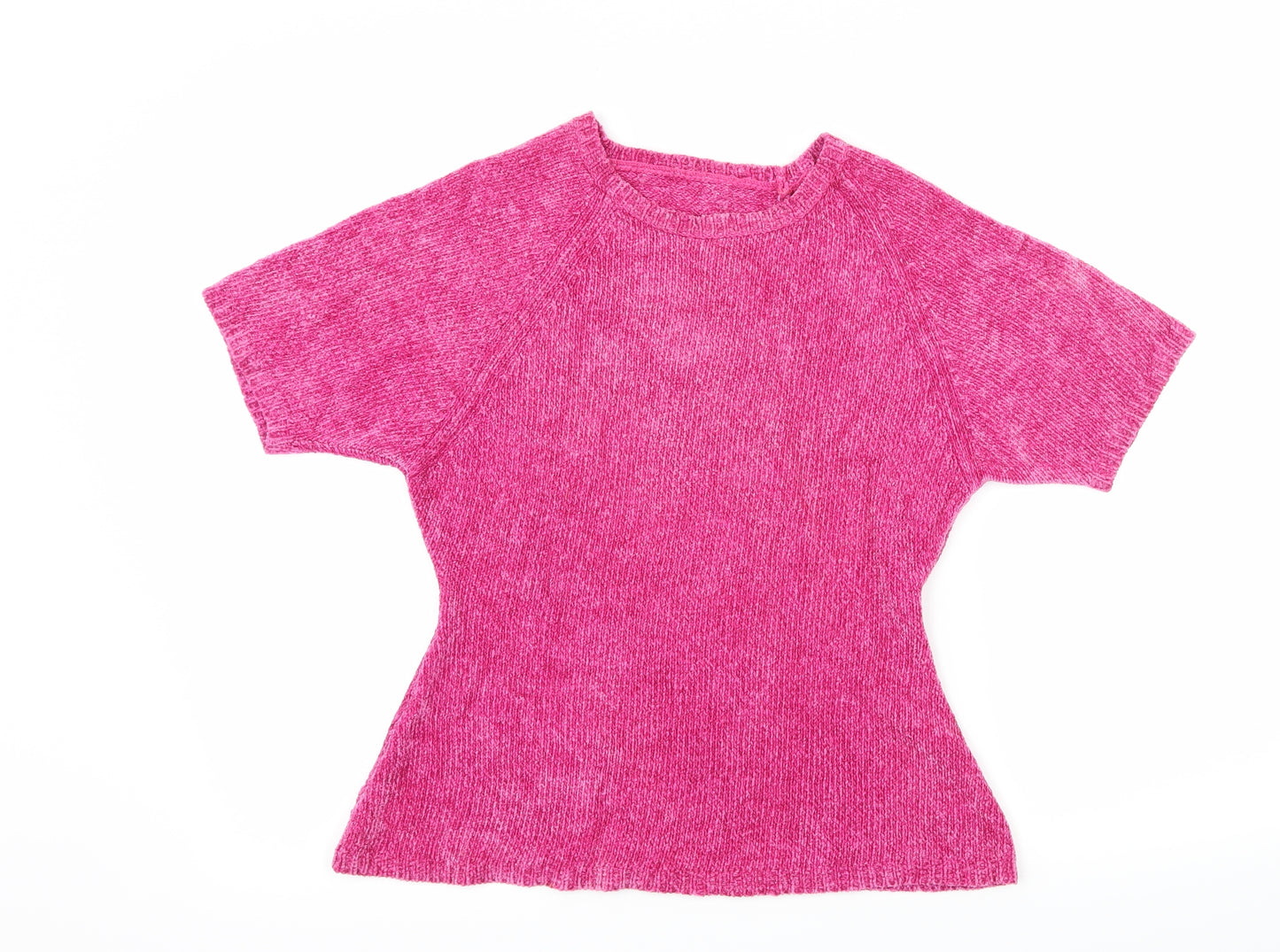 Preworn Womens Pink  Knit Basic T-Shirt Size S