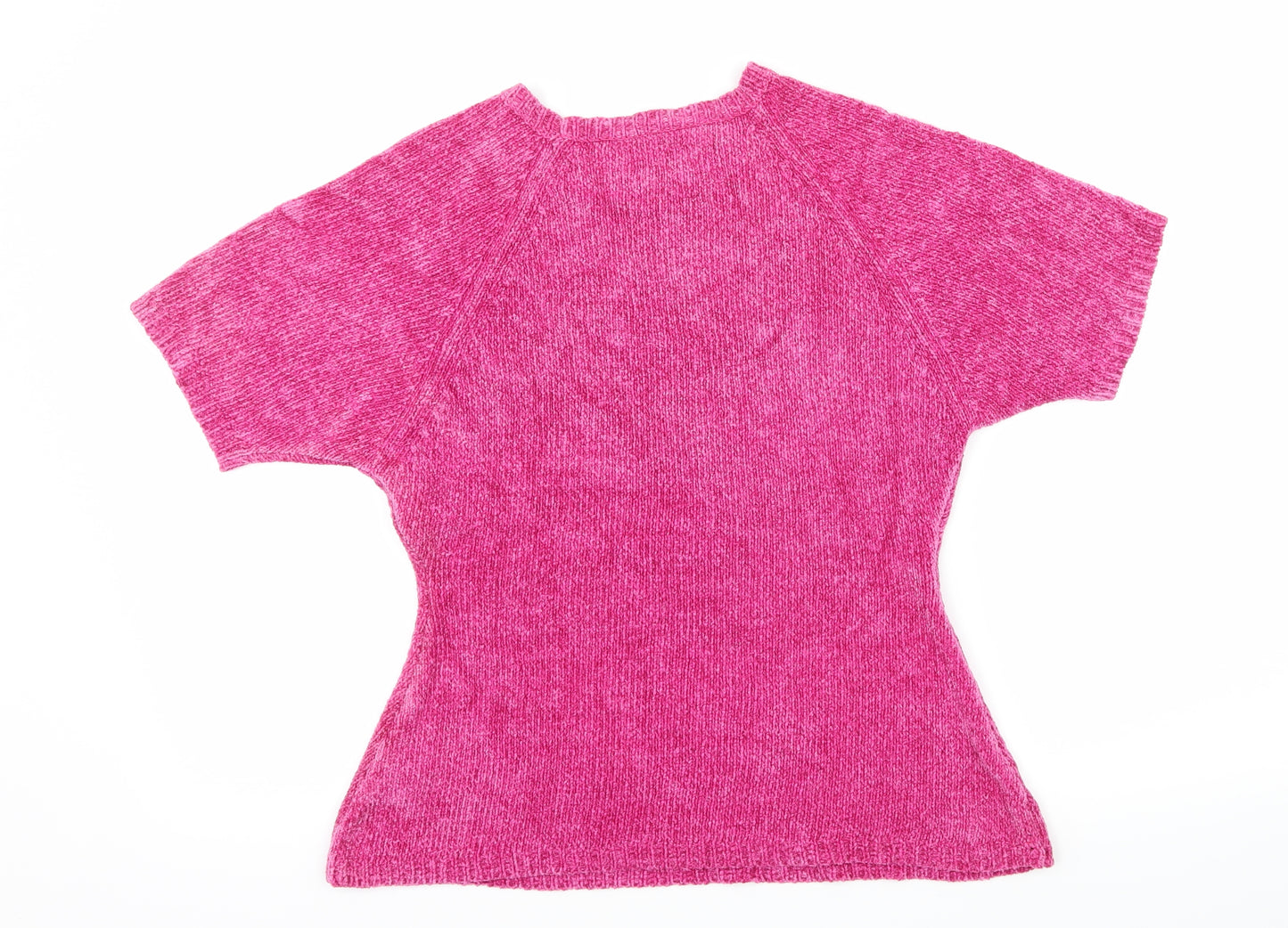 Preworn Womens Pink  Knit Basic T-Shirt Size S