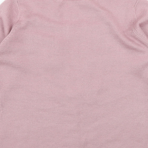 Damart Womens Pink  Knit Pullover Jumper Size 8  - Flower Detail