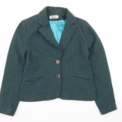 Miss Etam Womens Blue Geometric  Jacket  Size 12