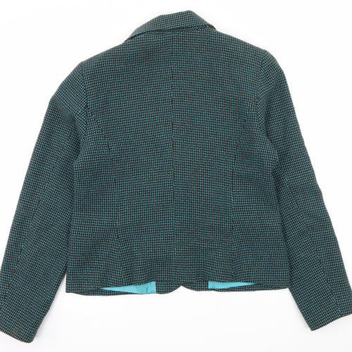 Miss Etam Womens Blue Geometric  Jacket  Size 12