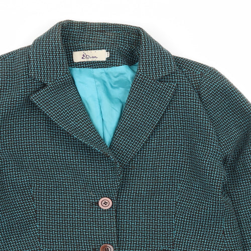Miss Etam Womens Blue Geometric  Jacket  Size 12