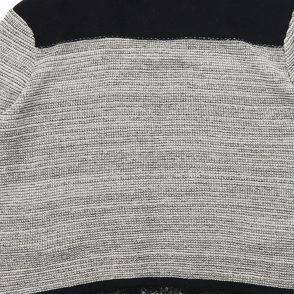 F&F Womens Black Striped Knit Cardigan Jumper Size 18