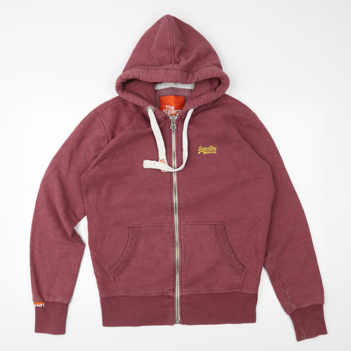 Superdry Womens Pink  Jersey Full Zip Hoodie Size M