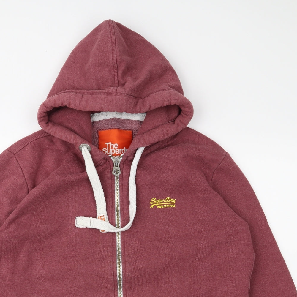 Superdry Womens Pink  Jersey Full Zip Hoodie Size M