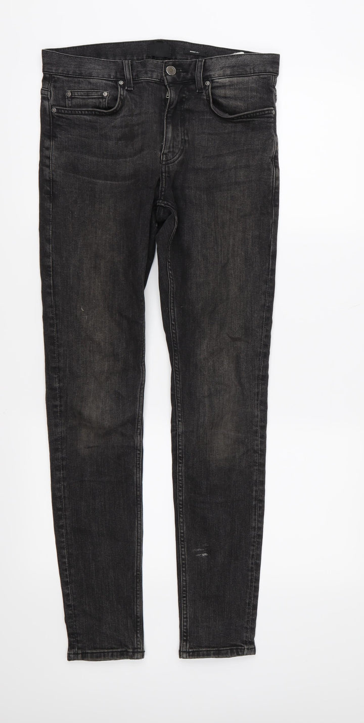 H&M Mens Black Denim Skinny Jeans Size 28 in L32 in