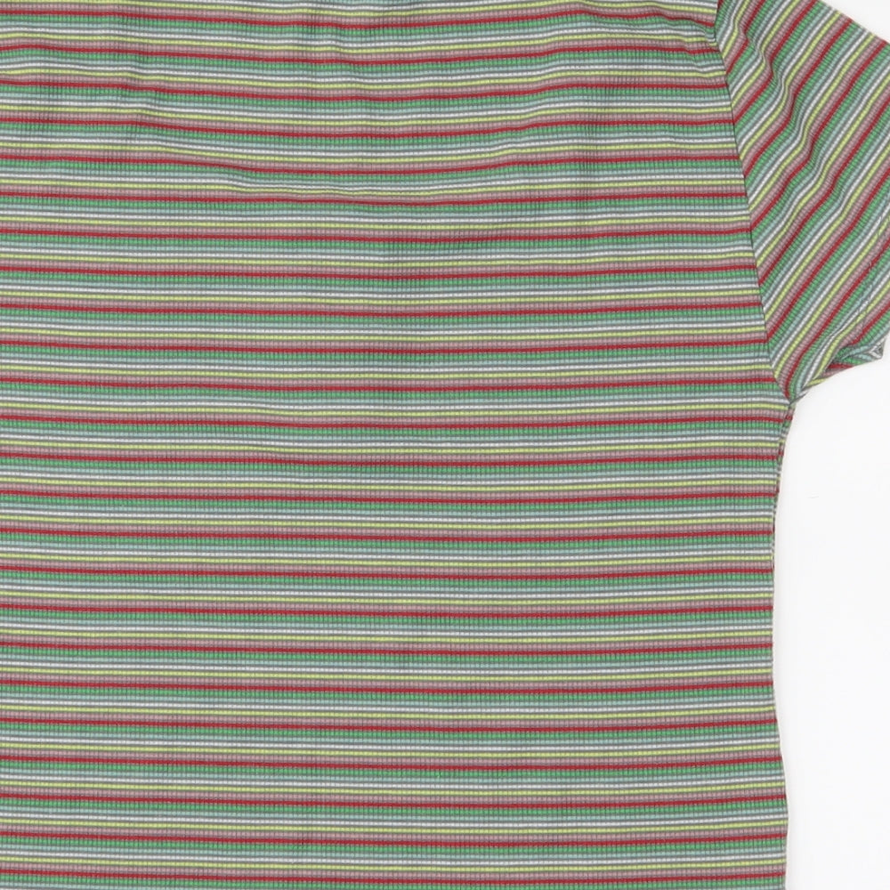 Primark Womens Green Striped  Basic T-Shirt Size S