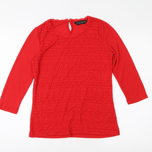 Dorothy Perkins Womens Red  Jersey Basic Blouse Size 10