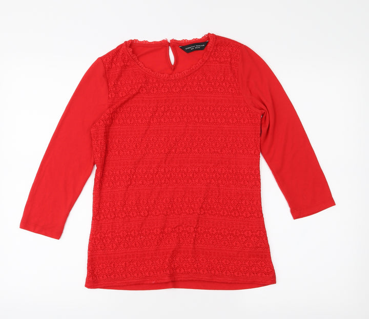 Dorothy Perkins Womens Red Jersey Basic Blouse Size 10