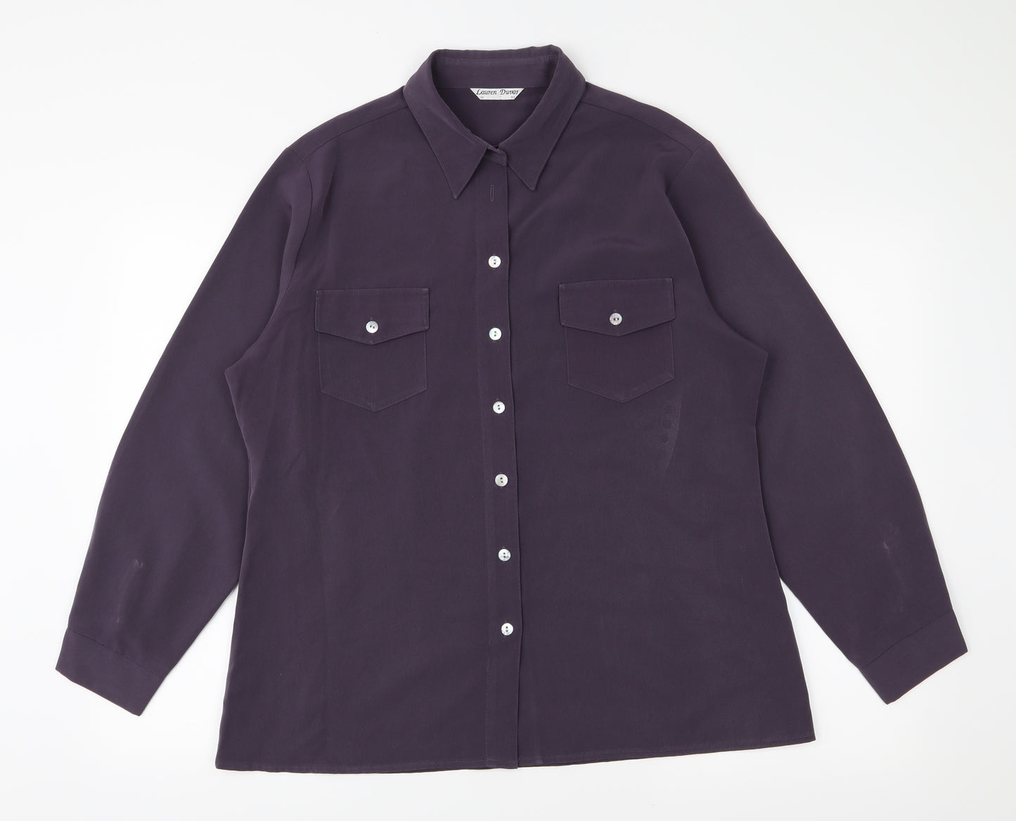 Lauren Duvar  Womens Purple   Basic Button-Up Size 16