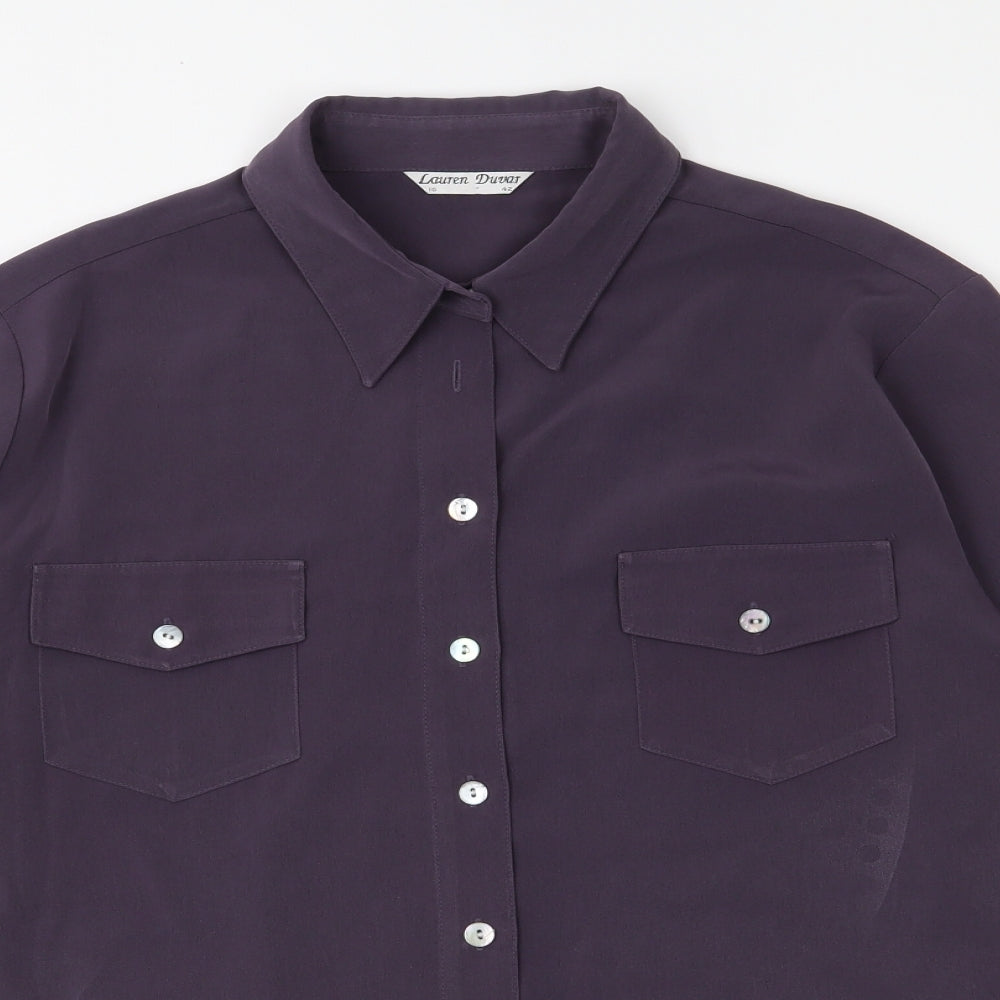 Lauren Duvar  Womens Purple   Basic Button-Up Size 16