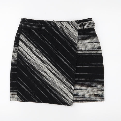 George Womens Black Striped  Mini Skirt Size 10