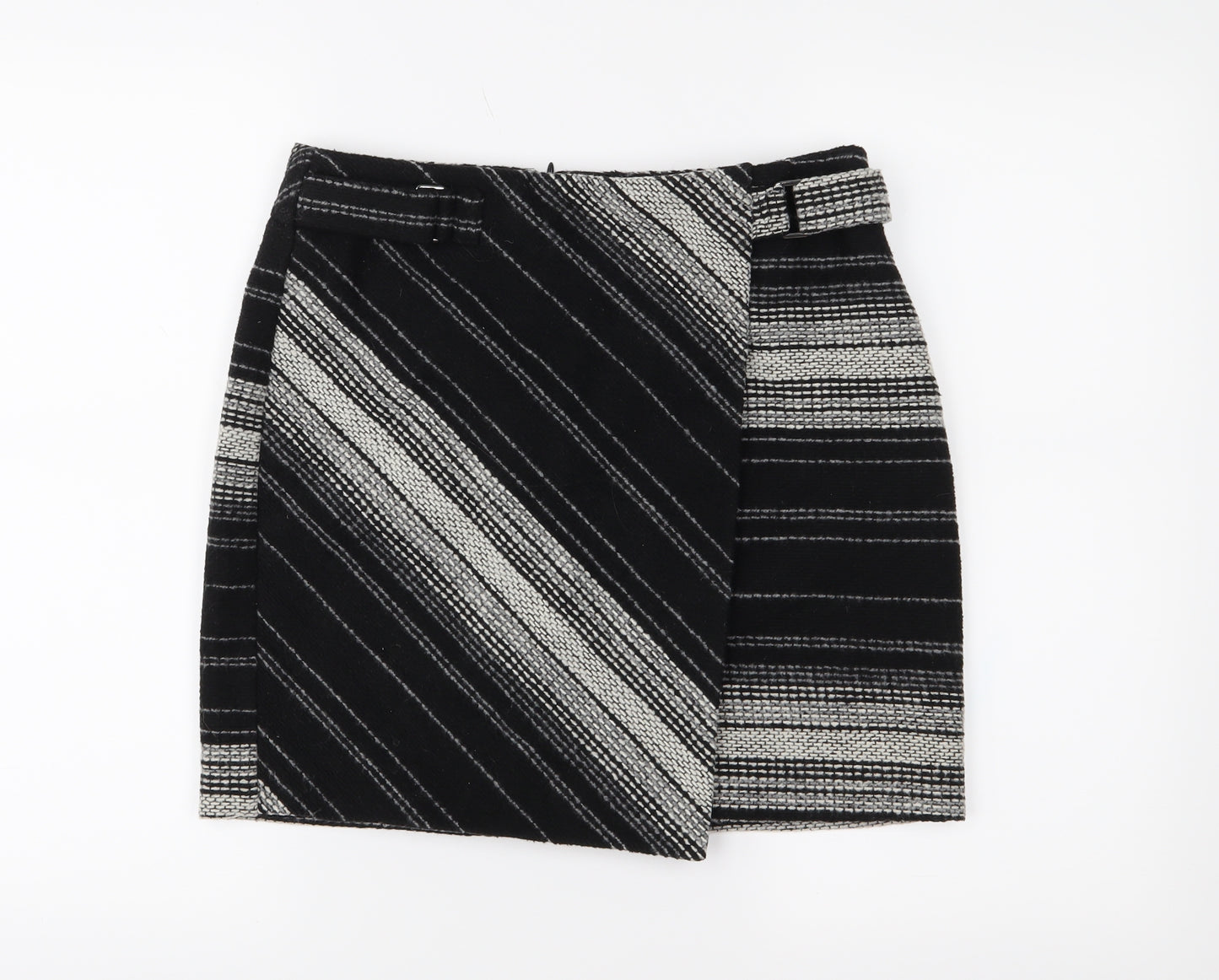 George Womens Black Striped  Mini Skirt Size 10