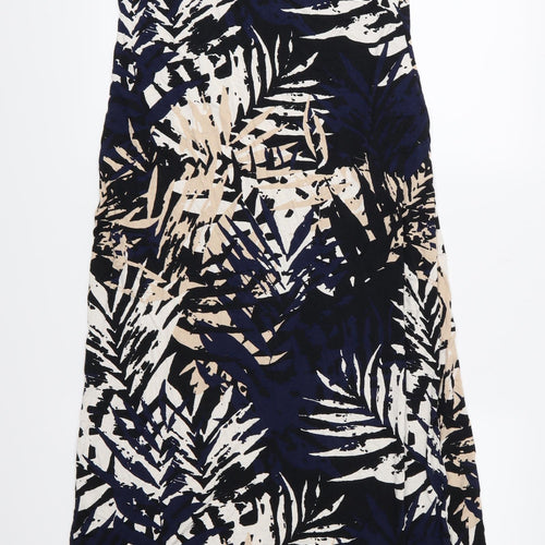 Wallis Womens Blue Floral Jersey Maxi  Size 12