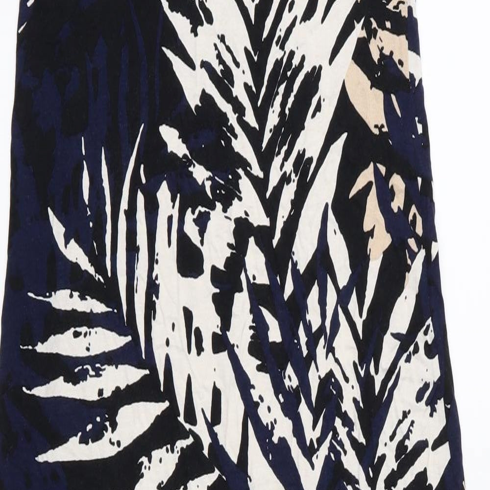 Wallis Womens Blue Floral Jersey Maxi  Size 12